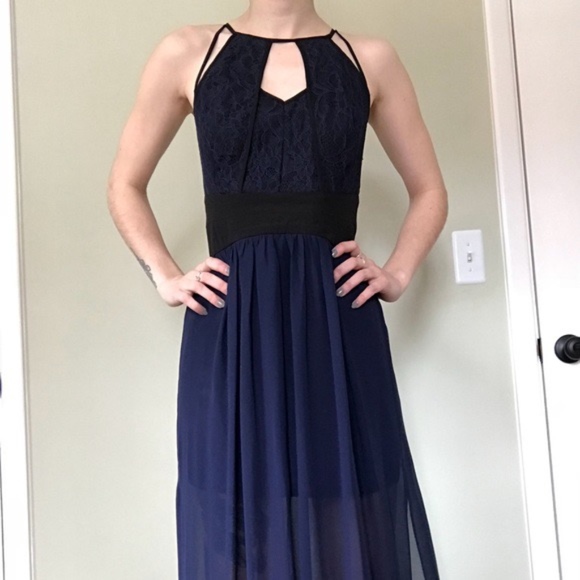 BCBGeneration Black & Blue Dress - Picture 1 of 8